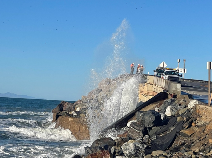 Coastal shoreline and barrier island